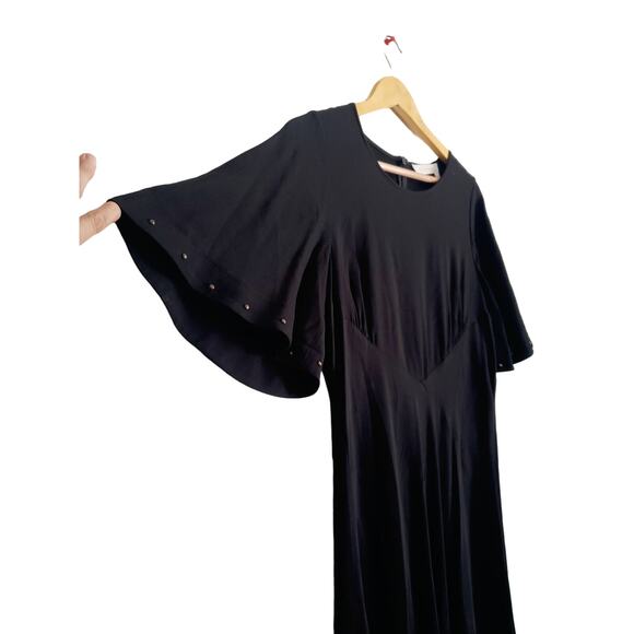 See By Chloe Crepe Studded Black Midi Dress Size 42 (US Size 6) - Picture 3 of 8